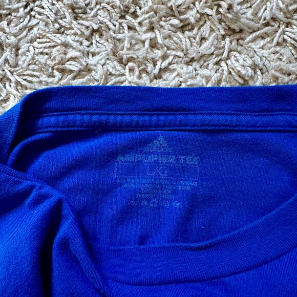 Adidas Amplifier Tee Blue Long Sleeve Big Logo Mens Size L - Picture 5 of 6